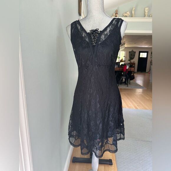 Royal Bones by Daang Goodman Goth Black Corset Dress size Medium - Picture 9 of 10